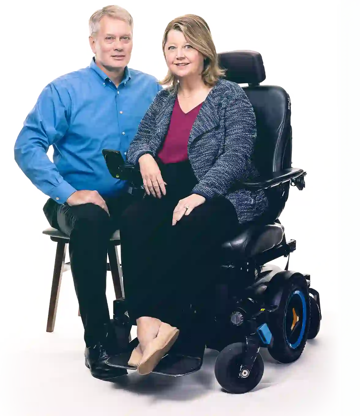 Person using a wheelchair representing mobility challenges in LGMD2I/R9